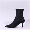 Miss Elastic High Heel Point Ankle Boot - Black Lycra